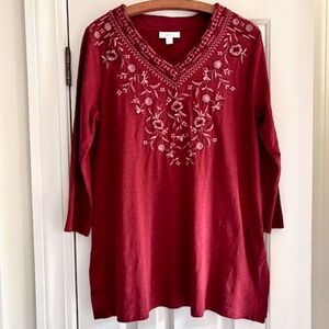 Style & Co. Embroidered Women’s Tunic Top size M